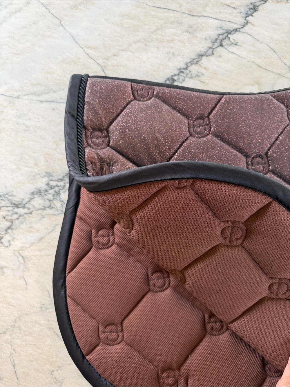 Equestrian Stockholm Quilted Metallic Mahogany Glimmer Saddle Pad - Full Size - Picture 13 of 14